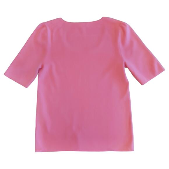 Talbots Half Sleeve Knit Top Women's Sz S Pink Scalloped Neck Base Layer Popover - Picture 3 of 12